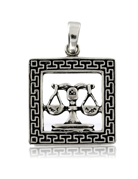 SREBRNY WISIOREK ZNAK ZODIAKU WAGA PR. 925 + GRAWER