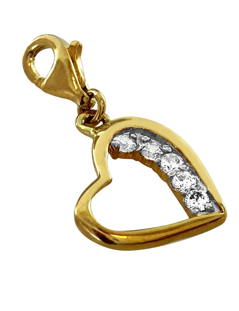 ZŁOTY CHARMS SERDUSZKO Z CYRKONIAMI PR. 333