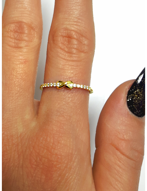 ZŁOTY PIERŚCIONEK ZARĘCZYNOWY ZNAK NIESKOŃCZONOŚCI PR. 585