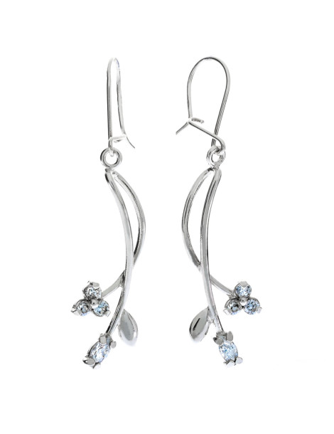 SREBRNE WISZĄCE KOLCZYKI NA BIGLU PR. 925