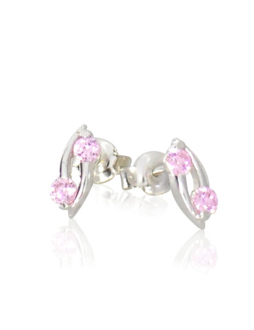 SREBRNE KOLCZYKI Z CYRKONIAMI NA SZTYFT PR. 925 - RÓŻNE KOLORY