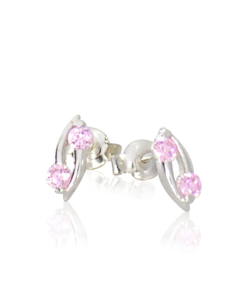 SREBRNE KOLCZYKI Z CYRKONIAMI NA SZTYFT PR. 925 - RÓŻNE KOLORY