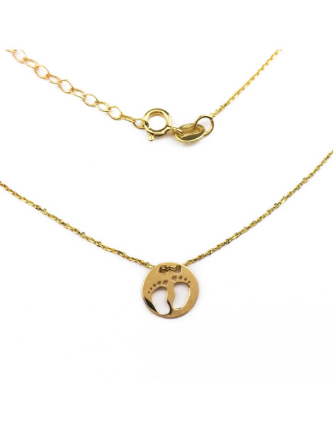 KOMPLET CELEBRYTKI ZŁOTE STOPKI DZIECIĘCE ZŁOTO 333