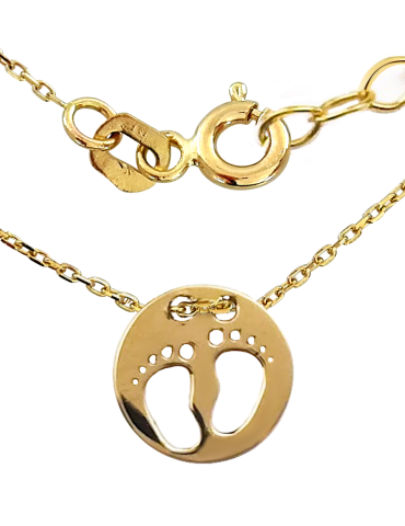 KOMPLET CELEBRYTKI ZŁOTE STOPKI DZIECIĘCE ZŁOTO 333