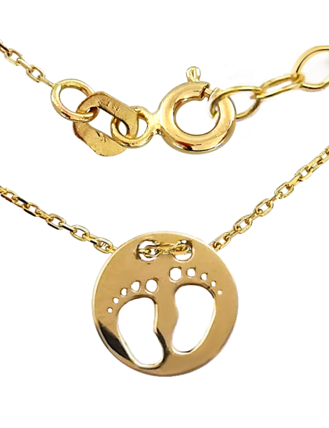 KOMPLET CELEBRYTKI ZŁOTE STOPKI DZIECIĘCE ZŁOTO 333