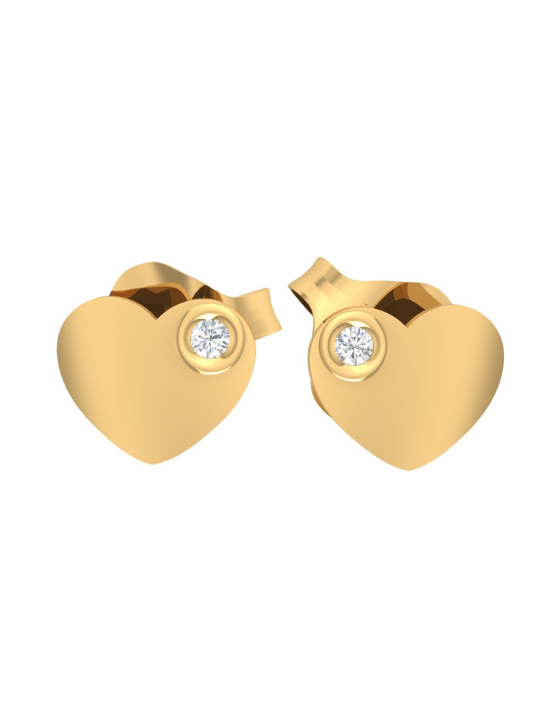 ZŁOTE KOLCZYKI SERDUSZKA Z CYRKONIAMI NA SZTYFT PR. 333