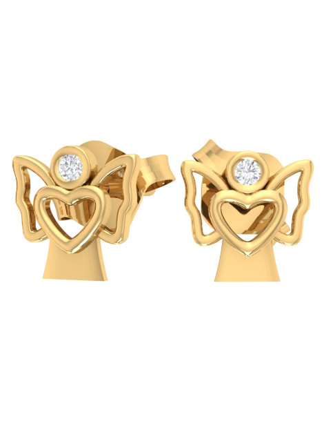 ZŁOTE KOLCZYKI ANIOŁKI Z CYRKONIAMI NA SZTYFT PR. 333