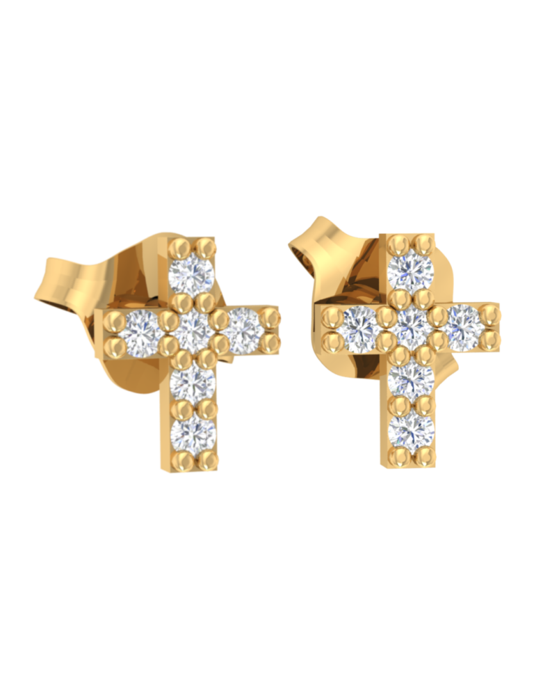 KOLCZYKI KRZYŻYKI ZE ZŁOTA PRÓBY 333 NA SZTYFT