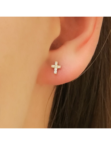 KOLCZYKI KRZYŻYKI ZE ZŁOTA PRÓBY 333 NA SZTYFT