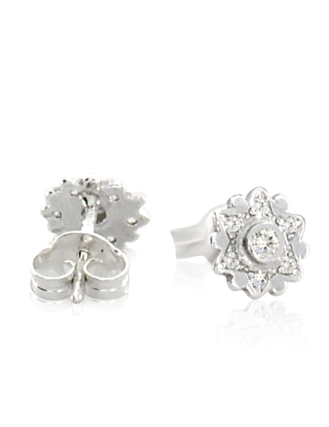 SREBRNE KOLCZYKI Z CYRKONIAMI NA SZTYFT - RÓŻNE KOLORY