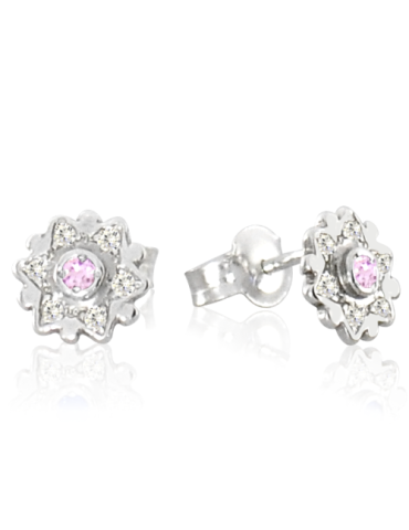 SREBRNE KOLCZYKI Z CYRKONIAMI NA SZTYFT - RÓŻNE KOLORY