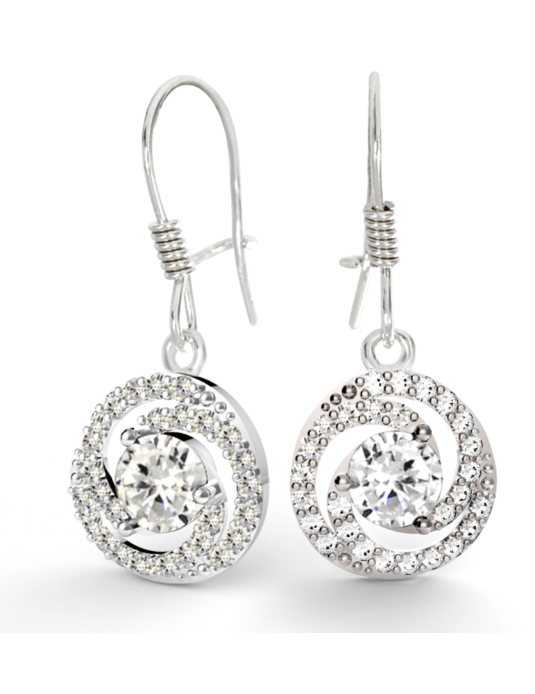 SREBRNE KOLCZYKI Z CYRKONIAMI NA BIGLU PR. 925