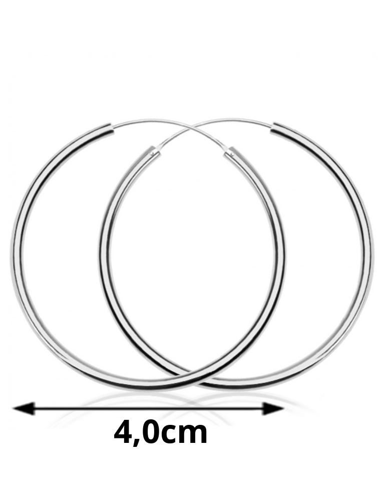 SREBRNE KOLCZYKI KOŁA 4,0 CM
