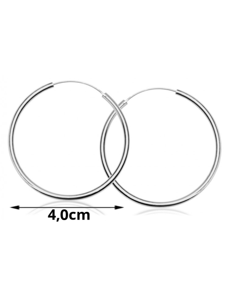 SREBRNE KOLCZYKI KOŁA 4,0 CM