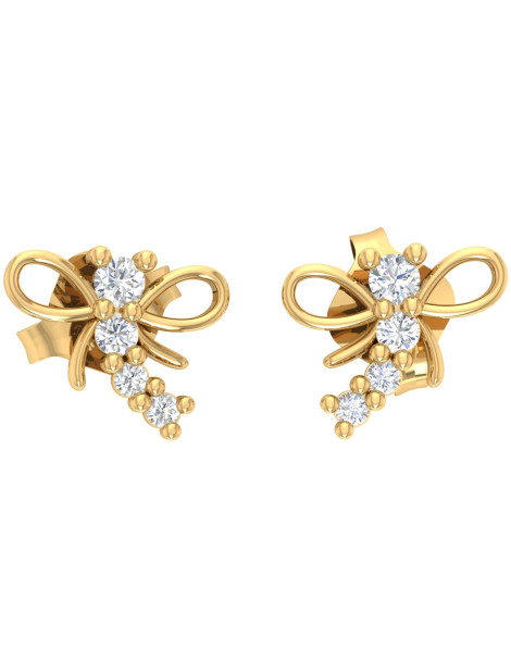 ZŁOTE KOLCZYKI WAŻKA Z CYRKONIAMI NA SZTYFT PR. 333