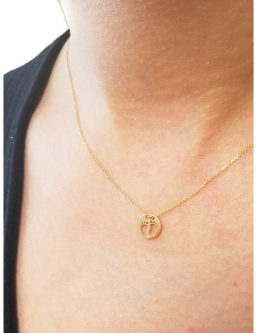 KOMPLET CELEBRYTKI ZŁOTE STOPKI DZIECIĘCE ZŁOTO 333