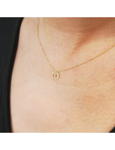 KOMPLET CELEBRYTKI ZŁOTE STOPKI DZIECIĘCE ZŁOTO 333