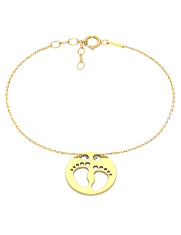 KOMPLET CELEBRYTKI ZŁOTE STOPKI DZIECIĘCE ZŁOTO 333