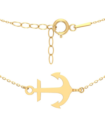 ZŁOTY KOMPLET CELEBRYTKI KOTWICA ZŁOTO 333