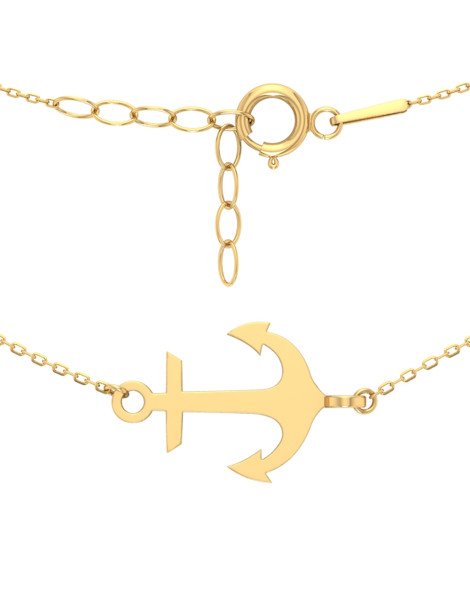 ZŁOTY KOMPLET CELEBRYTKI KOTWICA ZŁOTO 333