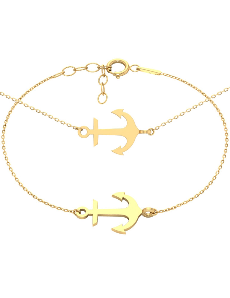 ZŁOTY KOMPLET CELEBRYTKI KOTWICA ZŁOTO 333