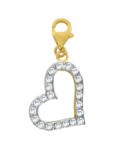 ZŁOTY CHARMS SERDUSZKO Z CYRKONIAMI PR. 333