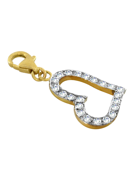 ZŁOTY CHARMS SERDUSZKO Z CYRKONIAMI PR. 333