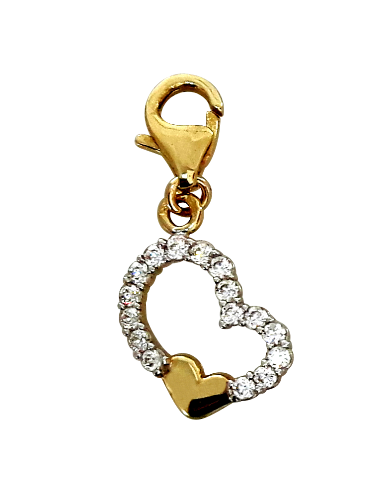 ZŁOTY CHARMS SERDUSZKO Z CYRKONIAMI PR. 333