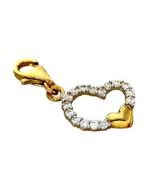 ZŁOTY CHARMS SERDUSZKO Z CYRKONIAMI PR. 333