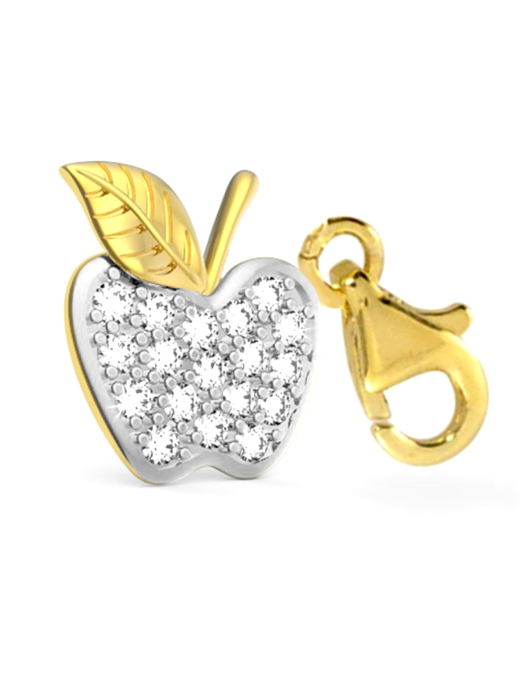 ZŁOTY CHARMS JABŁKO JABŁUSZKO Z CYRKONIAMI PR. 333