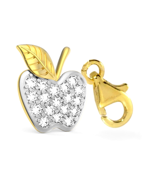 ZŁOTY CHARMS JABŁKO JABŁUSZKO Z CYRKONIAMI PR. 333