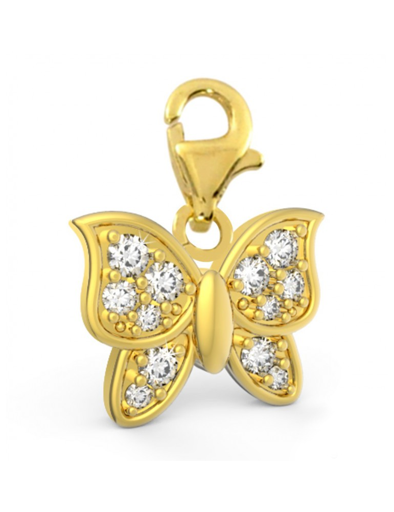 ZŁOTY CHARMS MOTYLEK Z CYRKONIAMI PR. 333