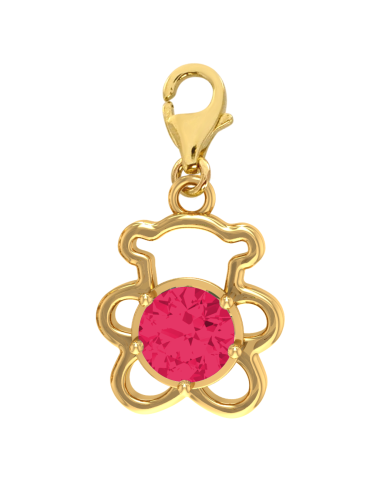 ZŁOTY CHARMS MIŚ Z CYRKONIAMI PR. 333 - RÓŻNE KOLORY