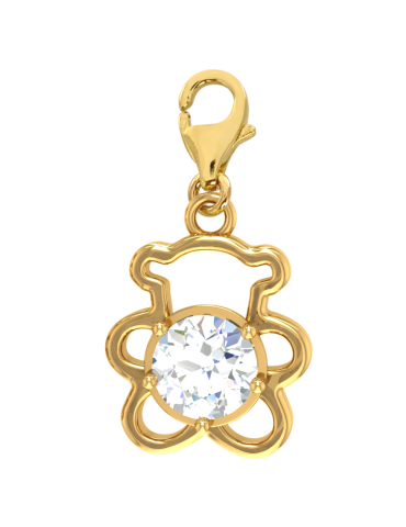 ZŁOTY CHARMS MIŚ Z CYRKONIAMI PR. 333 - RÓŻNE KOLORY