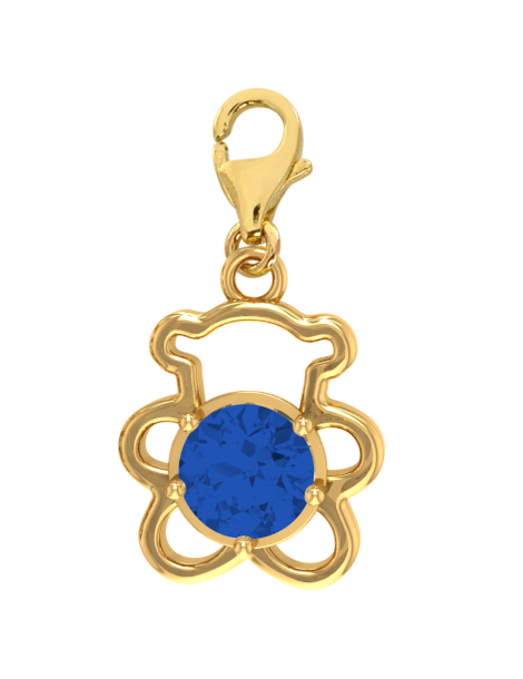 ZŁOTY CHARMS MIŚ Z CYRKONIAMI PR. 333 - RÓŻNE KOLORY