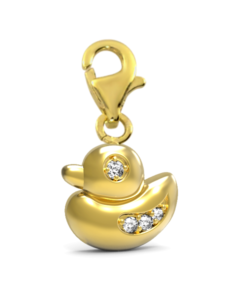 ZŁOTY CHARMS KACZKA Z CYRKONIAMI PR. 333