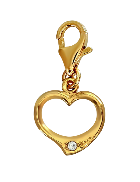 ZŁOTY CHARMS SERDUSZKO Z CYRKONIAMI PR. 585