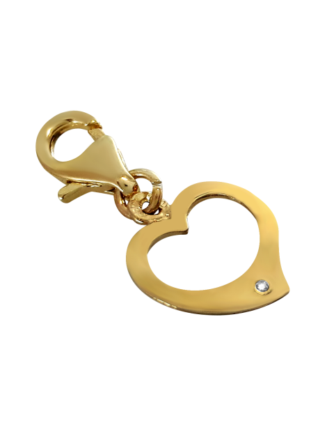 ZŁOTY CHARMS SERDUSZKO Z CYRKONIAMI PR. 585