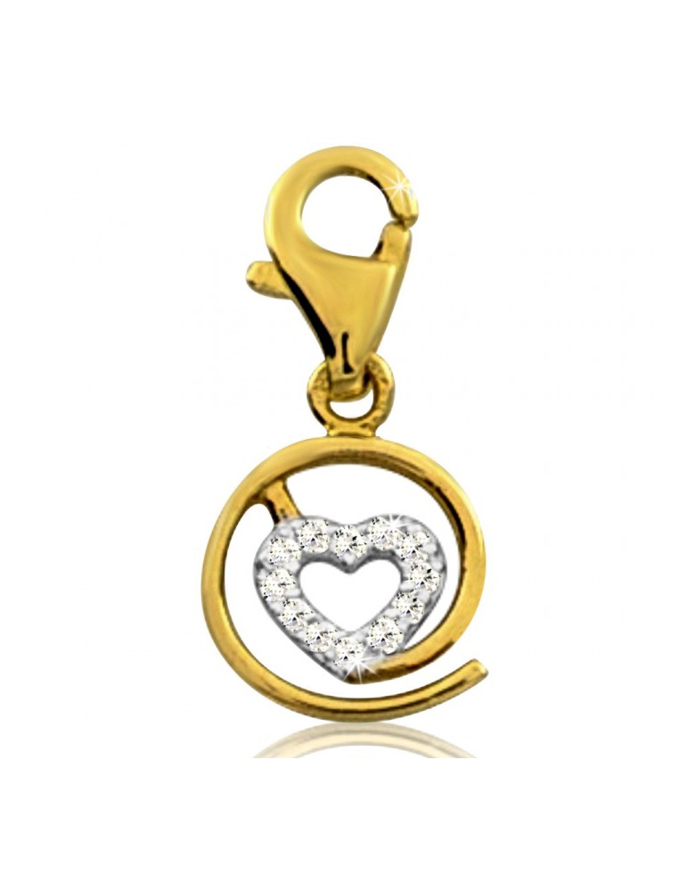 ZŁOTY CHARMS SERDUSZKO Z CYRKONIAMI MAŁPA INTERNETOWA PR. 585