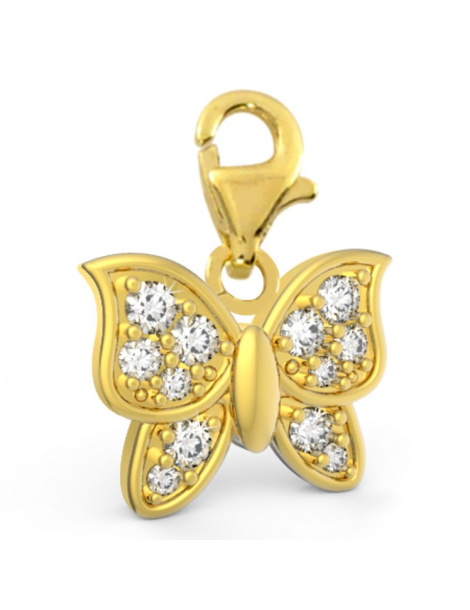 ZŁOTY CHARMS MOTYLEK Z CYRKONIAMI PR. 585