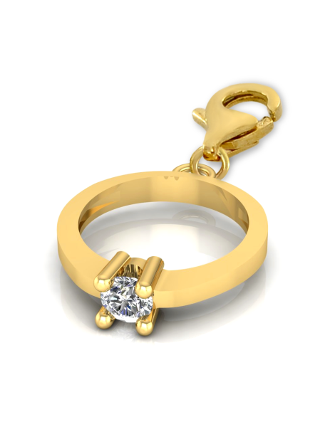 ZŁOTY CHARMS PIERŚCIONEK Z CYRKONIĄ PR. 585