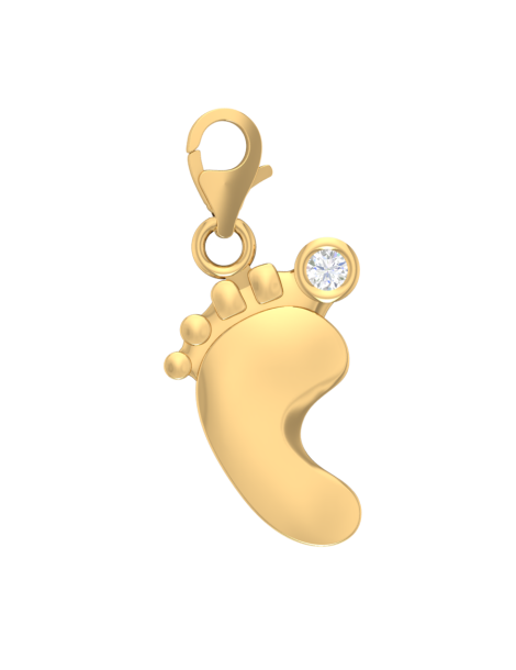 ZŁOTY CHARMS DZIECIĘCA STOPKA Z CYRKONIĄ PR. 585