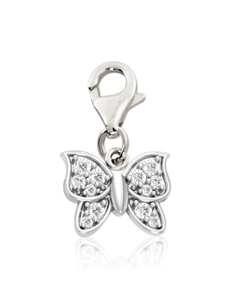 SREBRNY CHARMS MOTYLEK Z CYRKONIAMI PR. 925