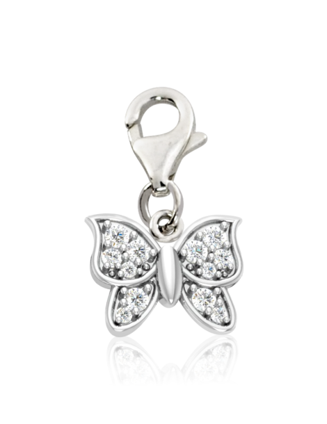 SREBRNY CHARMS MOTYLEK Z CYRKONIAMI PR. 925