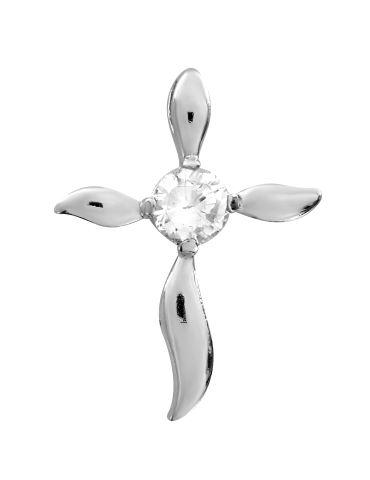 SREBRNY KRZYŻYK OZDOBNY Z CYRKONIĄ PR. 925 - RÓŻNE KOLORY