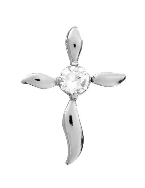 SREBRNY KRZYŻYK OZDOBNY Z CYRKONIĄ PR. 925 - RÓŻNE KOLORY