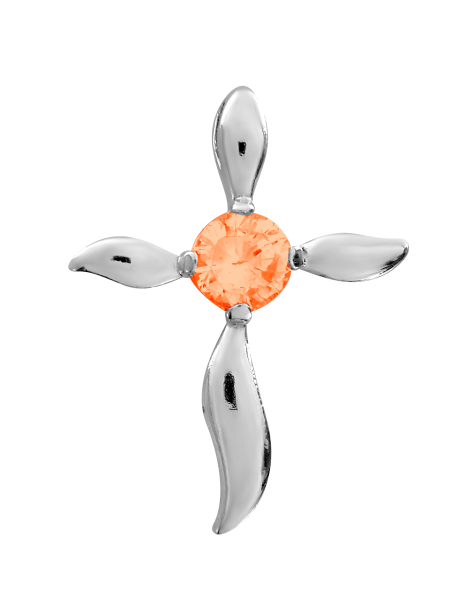 SREBRNY KRZYŻYK OZDOBNY Z CYRKONIĄ PR. 925 - RÓŻNE KOLORY