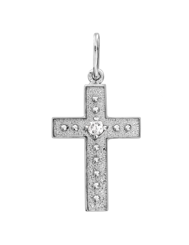 SREBRNY KRZYŻYK OZDOBNY Z CYRKONIĄ PR. 925 - RÓŻNE KOLORY