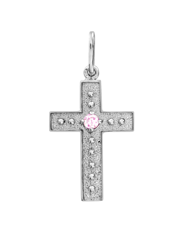 SREBRNY KRZYŻYK OZDOBNY Z CYRKONIĄ PR. 925 - RÓŻNE KOLORY