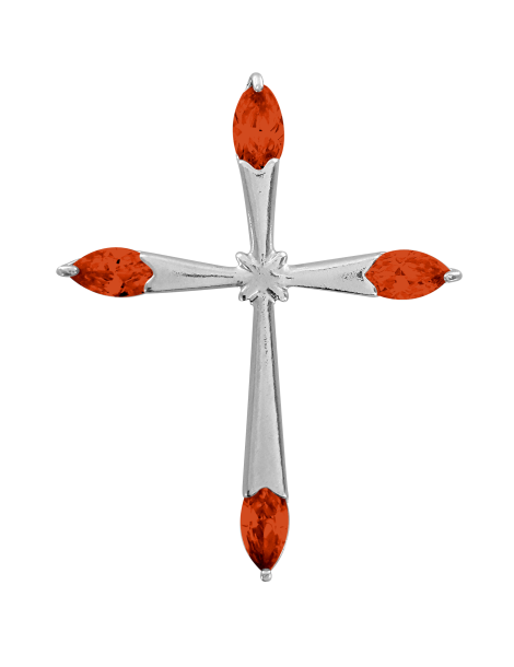 SREBRNY KRZYŻYK OZDOBNY Z CYRKONIAMI PR. 925 - RÓŻNE KOLORY